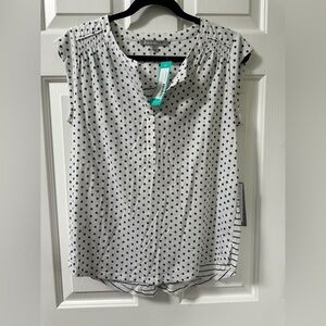 Daniel Rainn White and Black Polka Dot Top